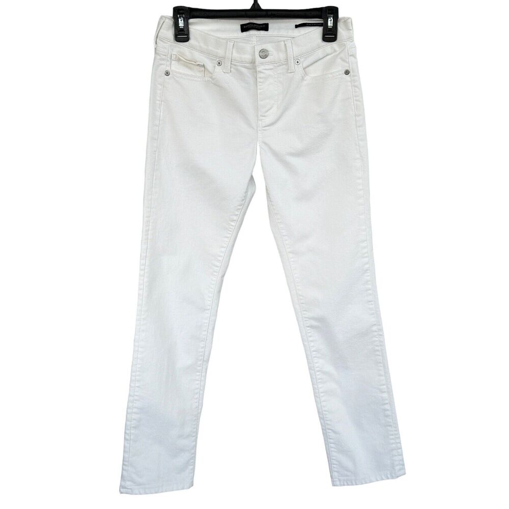 Banana Republic SZ 26 Slim Straight Jeans Pockets Mid-Rise Zip-Fly White